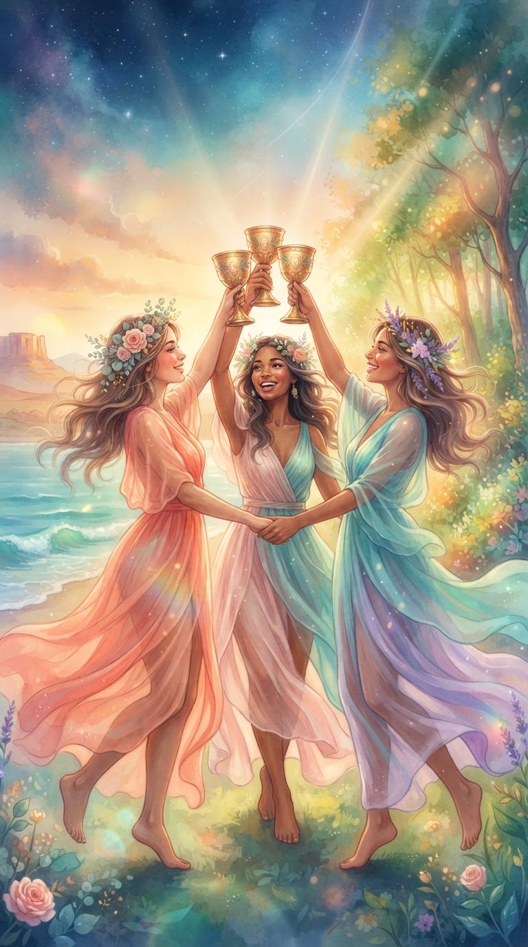 Three of Cups tarot card