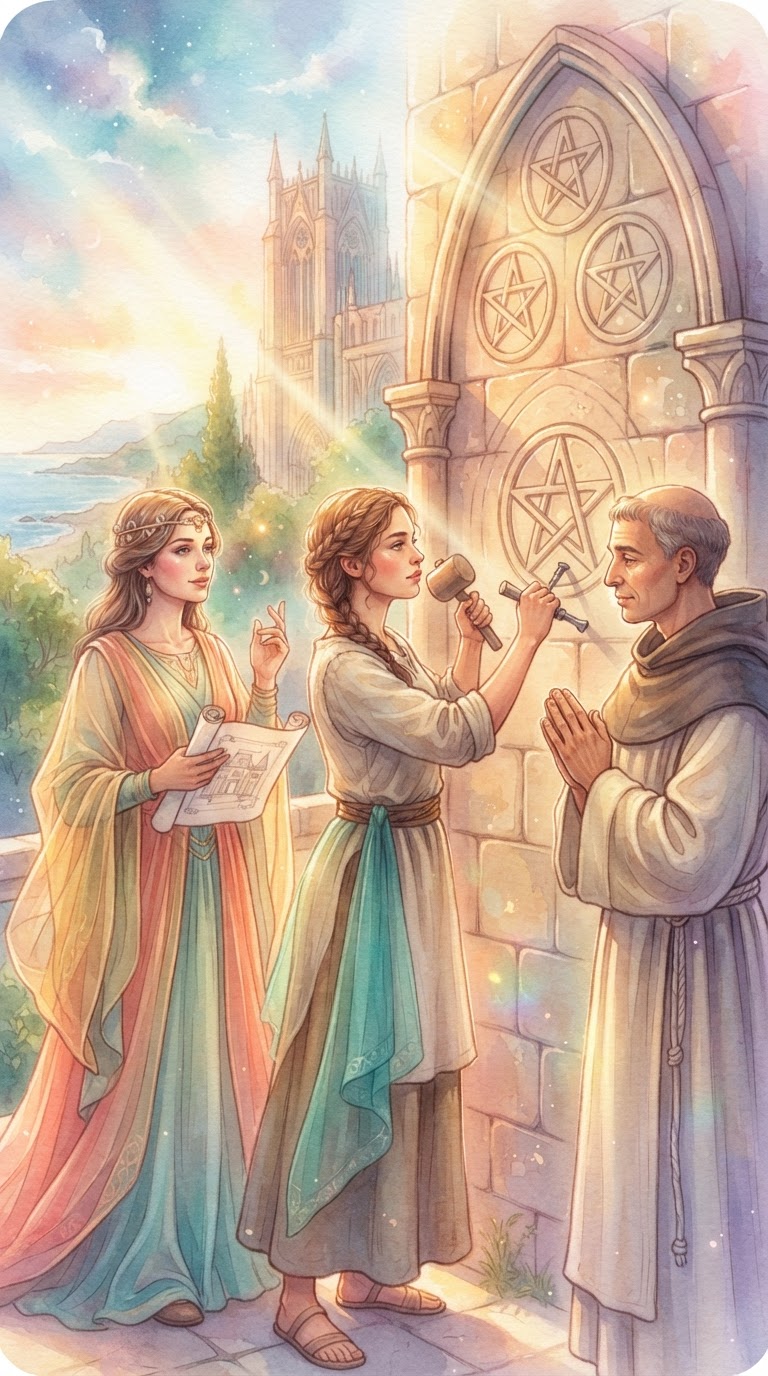 Three of Pentacles tarot card