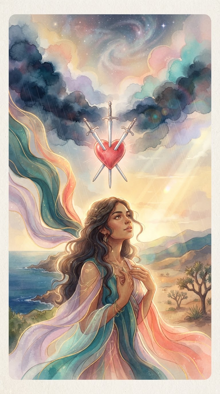 Three of Swords tarot card
