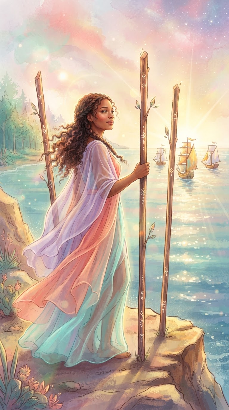 Three of Wands tarot card